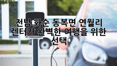 전남 화순 동복면 연월리 렌터카: 완벽한 여행을 위한 선택
